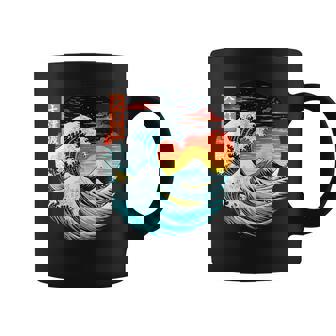 Gran Ola Monte Fuji Puesta Delol Paisaje Taza de café - Regaloses