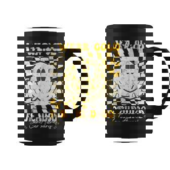 Groovy I Wear Gold For Childhood Cancer Awareness Ribbon Coffee Mug | Seseable CA