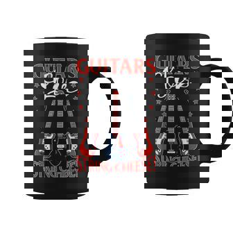 Guitars ストリングチーズ エレキギター付き コーヒーマグ - Kawaiitshirt