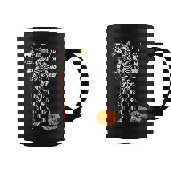 Halloween Skeleton Bigfoot Rock Pumpkin Skull Boys Coffee Mug - Monsterry