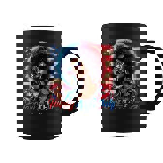Happy 4Th Of July Black Girl Us Flag Melanin Afro African Coffee Mug | Mazezy