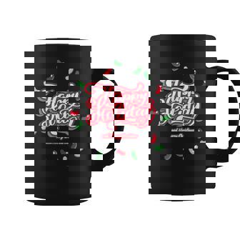 Happy Holiday And Merry Christmas Quote Festive Greetings コーヒーマグ - Kawaiitshirt