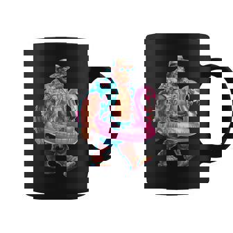 Hawaiian Bigfoot Sasquatch Pink Flamingo Pool Party Summer Coffee Mug - Thegiftio UK