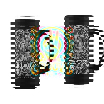 Hippie Groovy Tie Dye Peace Sign Hippie Coffee Mug - Monsterry