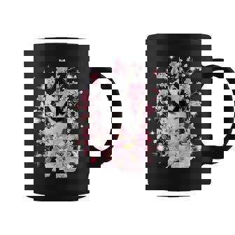 Husky Dog Japanese Cherry Blossom Sakura Flower Coffee Mug - Monsterry