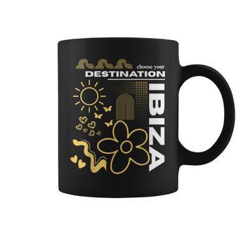 Ibiza Elige Tu Destino Isla Balear Boho Abstract Taza de café - Regaloses