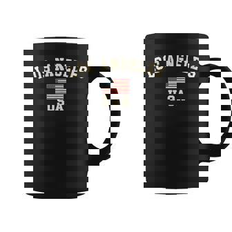 Intage Los Angeles Usa Drapeau Américain La Coolouvenir Rétro Tasse - Cadeauxyz