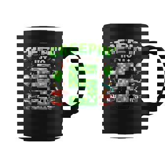 It's My 5Th Birthday Boy Gamer Creepin’ Into 5 Gamer Pixel Coffee Mug | Mazezy