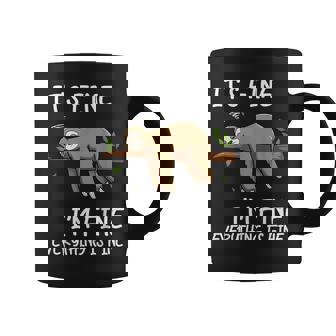 Its Fine Im Fine Everythings Fine Lazy Sloth Men Coffee Mug - Monsterry