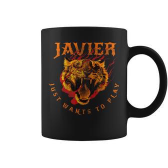 Javier Bonito Nombre De Niño Con Tigre Taza de café - Regaloses