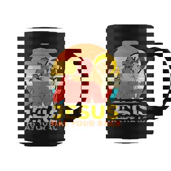 Jesus Jiu Jitsu Apparel Retro Cool Jiu Jitsu Cristiano Idea De Regalo Religioso -Jóvenes Manga Larga Negro Pequeño Eu Taza de café - Regaloses