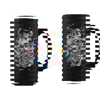 Jolie Loutre Entourée De Fleurs Colorées Tasse - Cadeauxyz