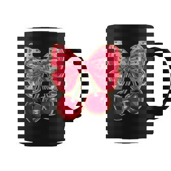 Jolie Noeud Coquette Avec Cerises Et Coeurs Esthétiques Tasse - Cadeauxyz
