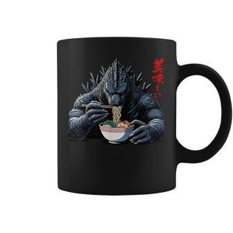 Kaiju Eating Ramen Oishi Japanese Monster Lover Coffee Mug - Thegiftio