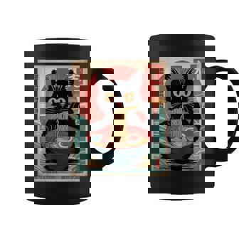 Kawaii Anime Japonés Gato Ramen Gato Comiendo Fideos Taza de café - Regaloses