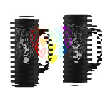 Lgbtq レインボーフラッグハート Lgbtqia バレンタインデー プライドムーン コーヒーマグ - Kawaiitshirt