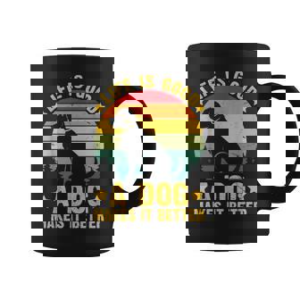 Life Is Good A Dog Makes It Better Vintage Coffee Mug - Thegiftio UK