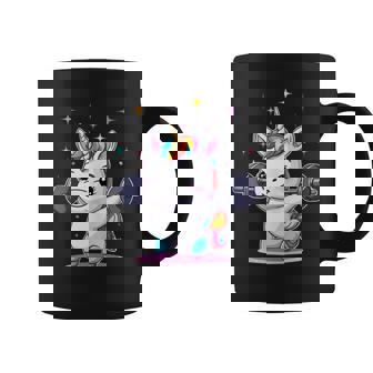 Lindo Unicornio Levantamiento De Pesas Fitness Gimnasio Es Niñas Elevación Potencia In Mangas Taza de café - Regaloses