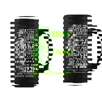 Lion Motivational Green Ribbon Mental Health Awareness Coffee Mug | Mazezy