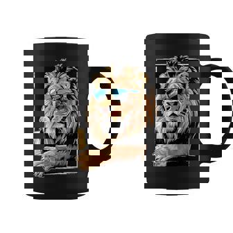 Lion Safari Sunglasses Lion Coffee Mug - Monsterry