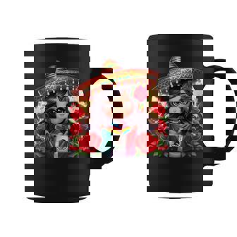 Long Haired Curvy Mexican Chibi Zarape Roses Mexican Pride コーヒーマグ - Kawaiitshirt