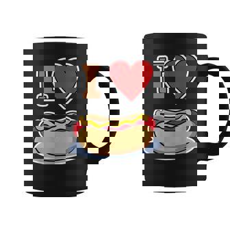 I Love Hot Dog 私はホットドッグを愛している ホットドッグ コーヒーマグ - Kawaiitshirt