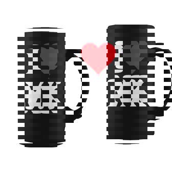 I Love Mk Initials I Heart MK First Last Name M K Coffee Mug - Thegiftio