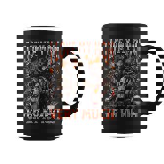 I Love My Mom Very Much Hard Skeleton Meme Bootleg Coffee Mug - Monsterry