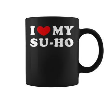 I Love Myu-Ho Amo A Miu Ho Cuello Taza de café - Regaloses