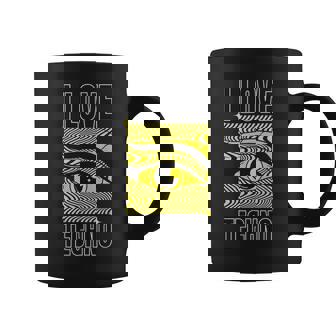 I Love Techno Raver Edm Festival Fiesta Clubbing Raving Taza de café - Regaloses