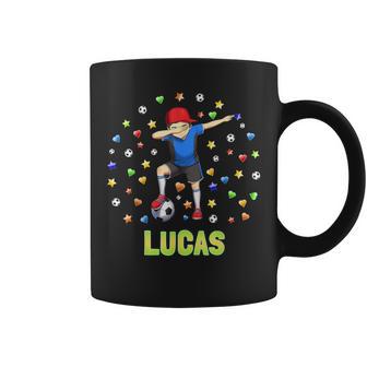 Lucas Nombre Personalizado Futbolista Para Niños Taza de café - Regaloses