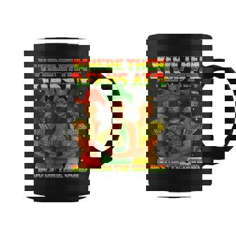 Where Them Fan At Boots On The Ground Black Western Cowgirl Coffee Mug - Monsterry