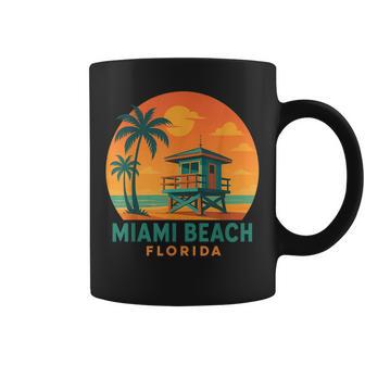 Maillot Rétro Miami Beach Lifeguardtateunset Floride Tasse - Cadeauxyz