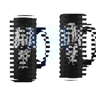 Mama Coquette Toile Blue Bow Floral Family Matching Coffee Mug | Mazezy