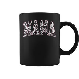 Mama Pink Cow Print Western Retro Varsity Cute Coffee Mug - Thegiftio
