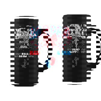 Mama Red White And Due 4Th Of July Pregnancy Reveal Floral Coffee Mug - Monsterry