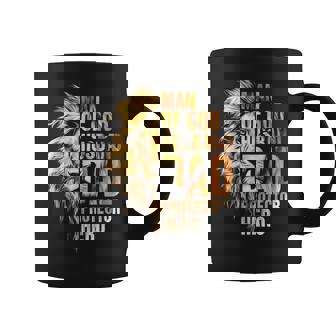 Man Of God Husband Dad Protector Hero Lion Father's Day Coffee Mug - Thegiftio UK