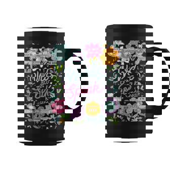 Words Matter Speak Kindness Inspirational Floral Positive Coffee Mug | Mazezy