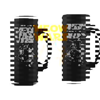 Meow Wars 猫好きのための面白いグラフィック コーヒーマグ - Kawaiitshirt