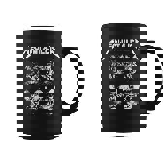 Meowtallica ブラック ホワイト 面白い パロディバンド 猫 子猫 恋人 コーヒーマグ - Kawaiitshirt