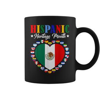 Mexico Hispanic Heritage Month Mexican Flag Heart Women Coffee Mug | Seseable FR