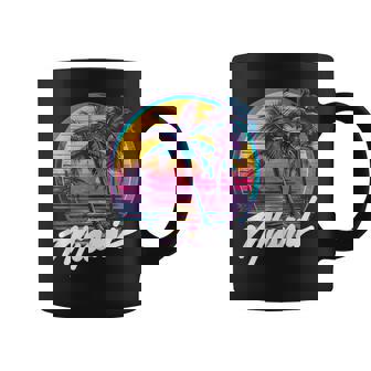Miami Retro Diseño Retro De Los Ochenta 80 Y 90 Estilo Playero Retro In Mangas Taza de café - Regaloses