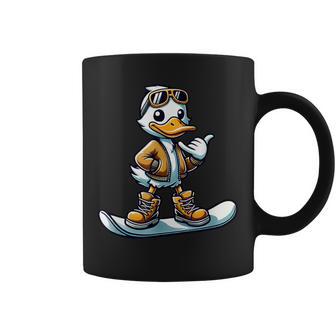 Mignon Dessin Animé Canard Snowboard Sports D'hiver Tasse - Cadeauxyz