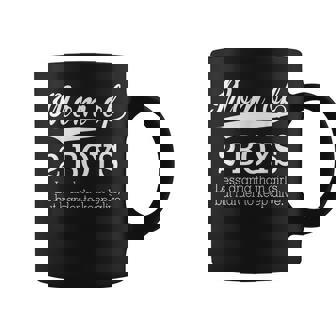 Mom Of 2 Boys Less Drama Than Girls Cute Mother's Day Coffee Mug - Monsterry