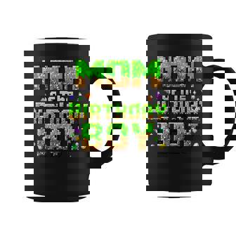 Mom Of The Birthday Boy Matching Pixel Family Bday Coffee Mug - Thegiftio