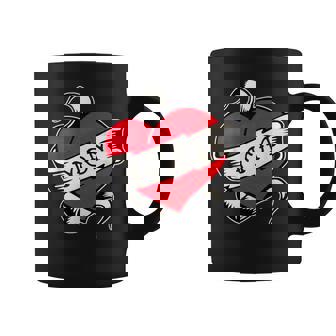 Mom Heart Traditional Old School Tattoo Flash Coffee Mug - Monsterry