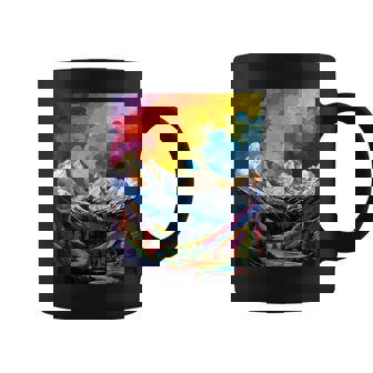 Montañas Abstracto Colorido Pintura Naturaleza Arte Montañas Taza de café - Regaloses