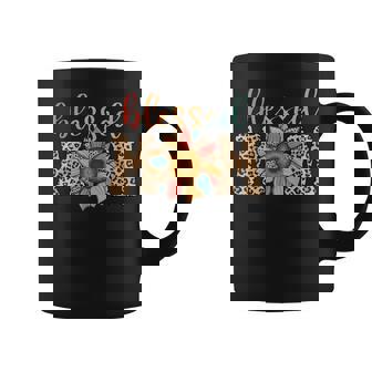 Blessed Mom Leopard Print Sunflower Mama Coffee Mug | Mazezy