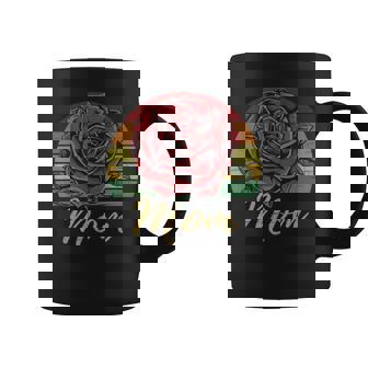 Mother's Day Red Rose Mom Retro Vintage Sunset Distressed Coffee Mug - Monsterry