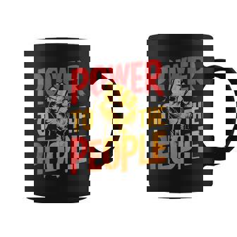 Motivación Inspirada En El Puño Retro Power To The People Taza de café - Regaloses